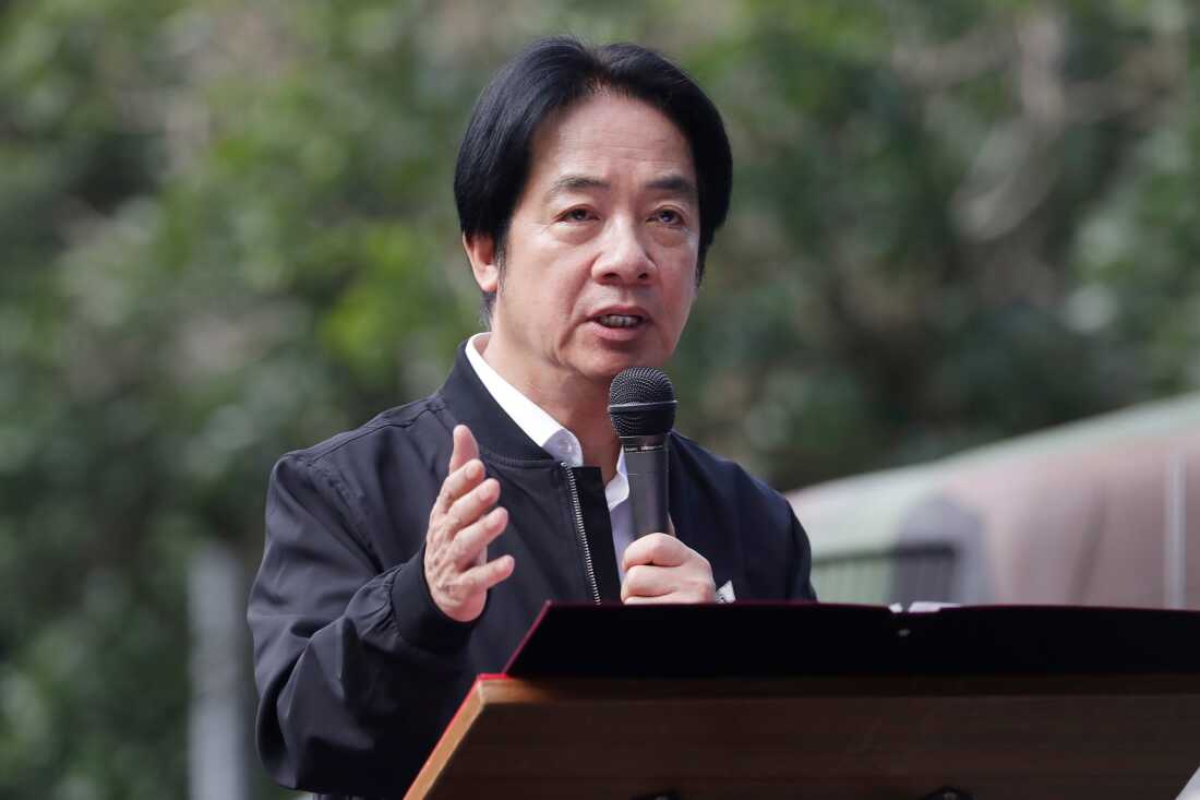 FILE - Taiwan President Lai Ching-te delivers a speech as he inspects Taiwanese reservists participating in reserve military training in Ilan County, Eastern Taiwan, Tuesday, Dec. 2, 2025.