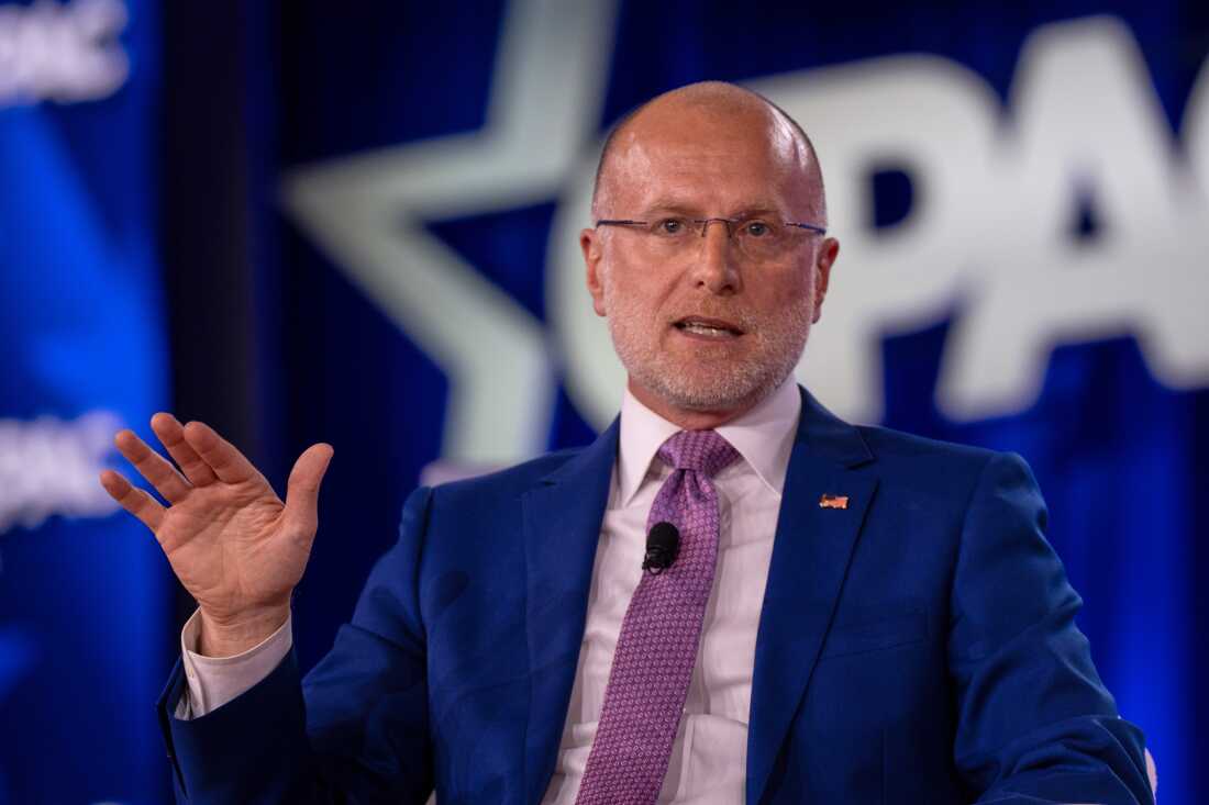 Federal Communication Commission (FCC) chairman Brendan Carr speaks at the Conservative Political Action Conference (CPAC) in Dallas, March 27, 2026.