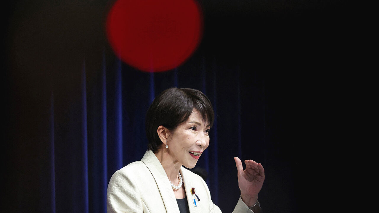 Japan's Prime Minister and Liberal Democratic Party (LDP) President Sanae Takaichi addresses a news conference at the prime minister's office in Tokyo on February 18, 2026.